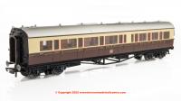 R40467 Hornby GWR Collett Bow Ended Corridor Composite Coach Left Hand number 6521 - GWR Chocolate & Cream - era 3